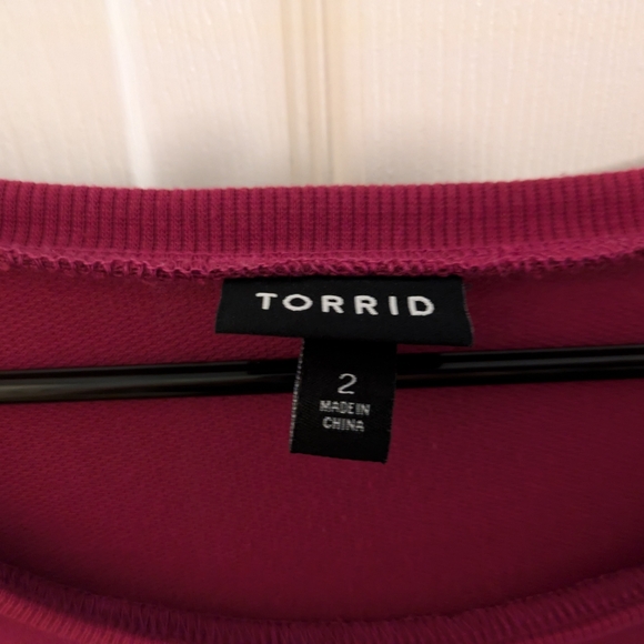 Torrid, pink,  light weight, French terry, short sleeve top, size 2X - Picture 4 of 13